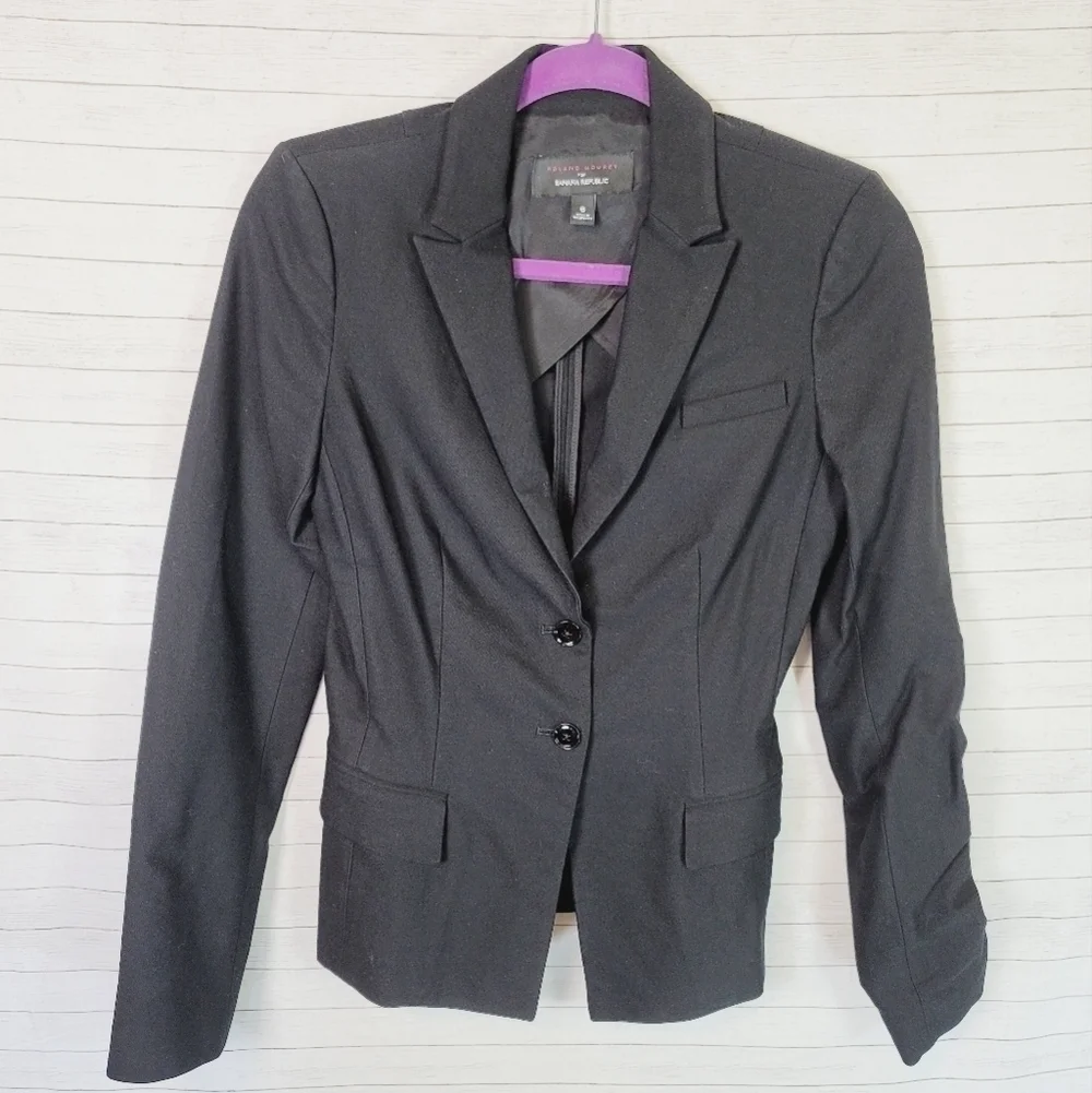 ROLAND MOURET FOR BANANA REPUBLIC BLACK BLAZER JACKET, SZ 6